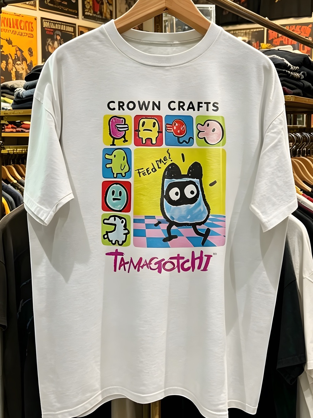 Tamagotchi Crown Craft Promo T-Shirt White
